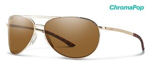 Smith Serpico Slim 2 Sunglasses ChromaPop Polarized in Gold with Brown